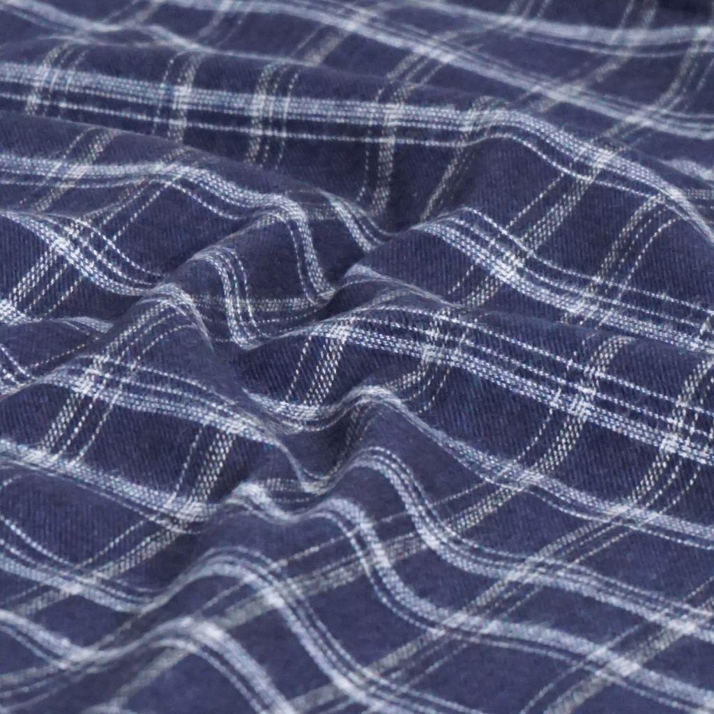 Flanell Baumwolle Karo blau hell